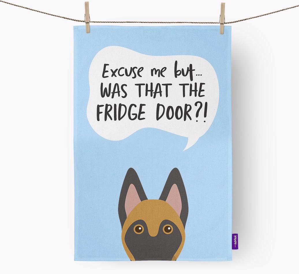 '...Was That The Fridge Door?!' - Personalized {breedFullName} Dish Towel