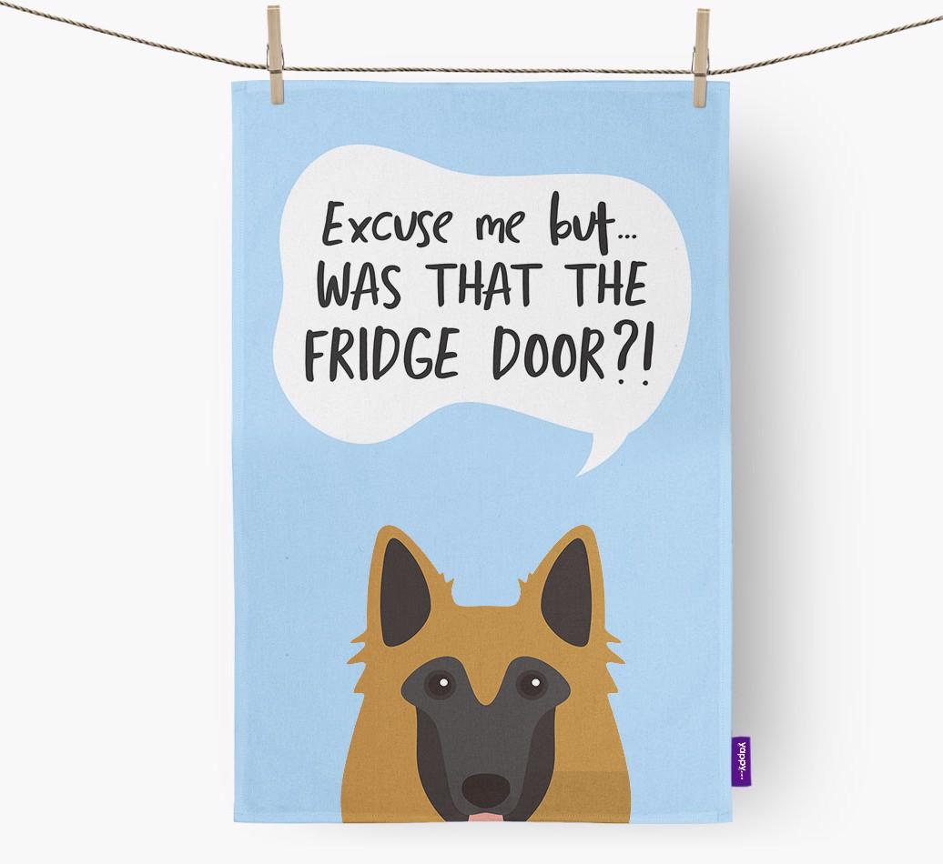 '...Was That The Fridge Door?!' - Personalized {breedFullName} Dish Towel