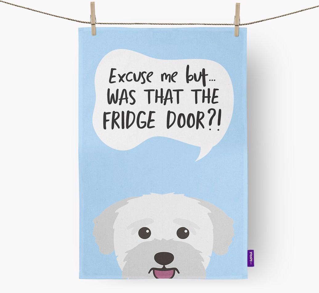 '...Was That The Fridge Door?!' - Personalised {breedFullName} Tea Towel