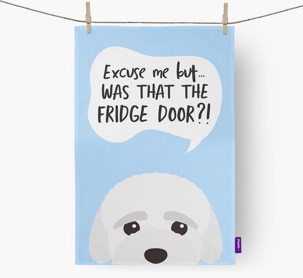 '...Was That The Fridge Door?!' - Personalized {breedFullName} Dish Towel