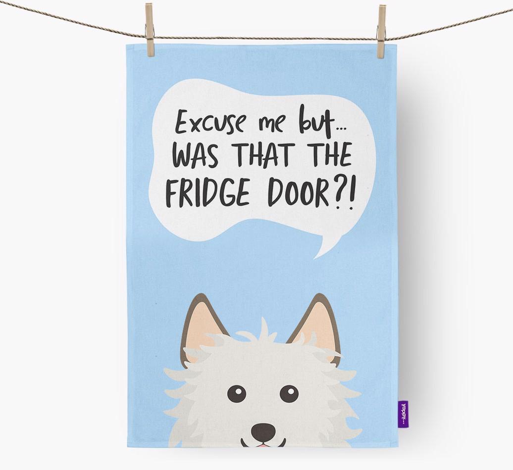 '...Was That The Fridge Door?!' - Personalized {breedFullName} Dish Towel