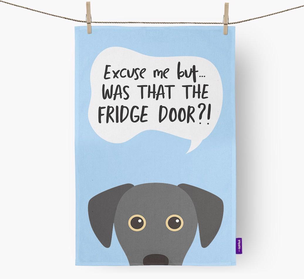 '...Was That The Fridge Door?!' - Personalized {breedFullName} Dish Towel