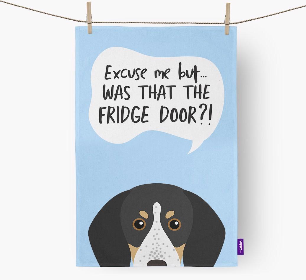 '...Was That The Fridge Door?!' - Personalized {breedFullName} Dish Towel