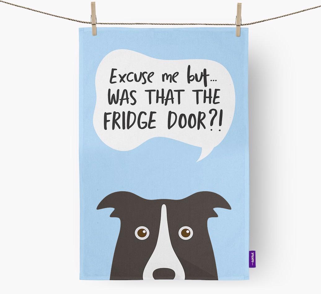 '...Was That The Fridge Door?!' - Personalized {breedFullName} Dish Towel