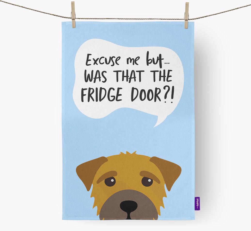 '...Was That The Fridge Door?!' - Personalized {breedFullName} Dish Towel