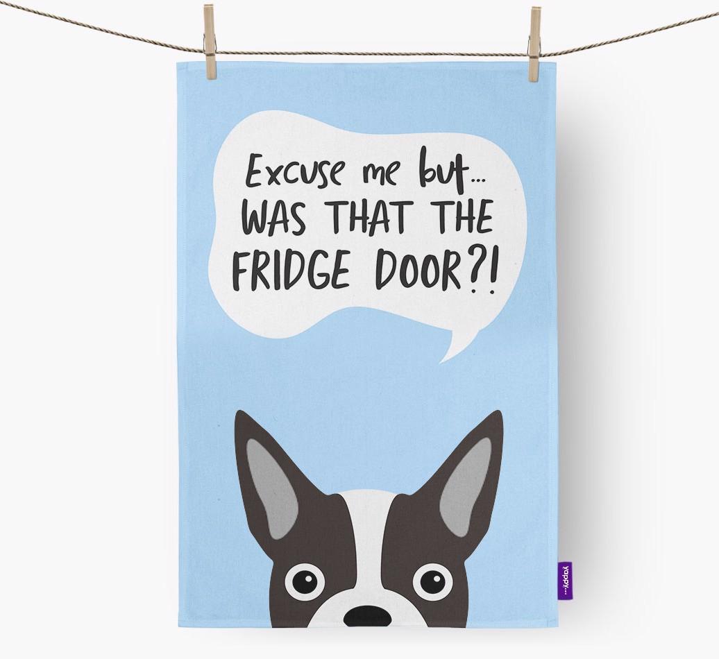 '...Was That The Fridge Door?!' - Personalized {breedFullName} Dish Towel