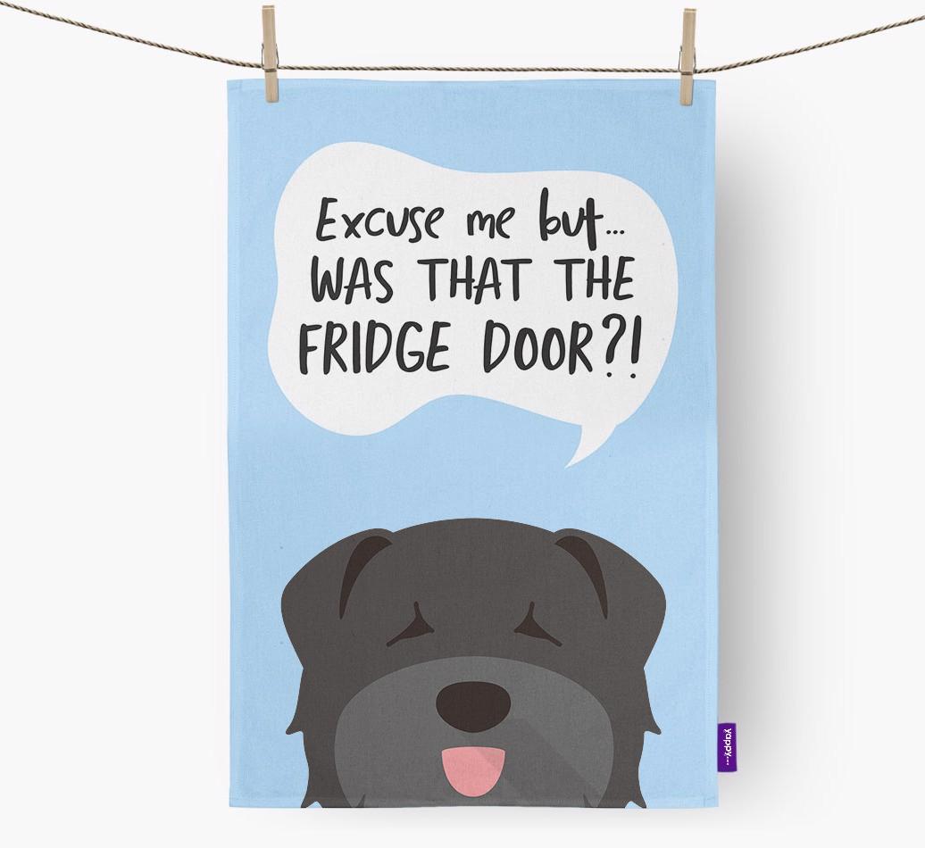 '...Was That The Fridge Door?!' - Personalized {breedFullName} Dish Towel