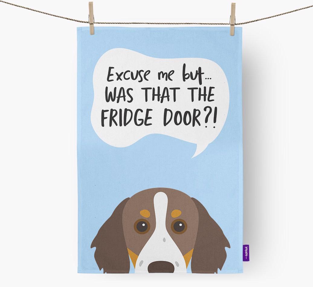 '...Was That The Fridge Door?!' - Personalized {breedFullName} Dish Towel