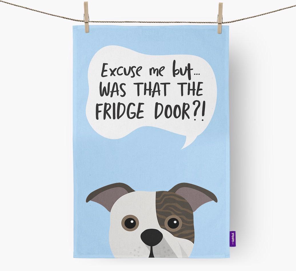 '...Was That The Fridge Door?!' - Personalized {breedFullName} Dish Towel