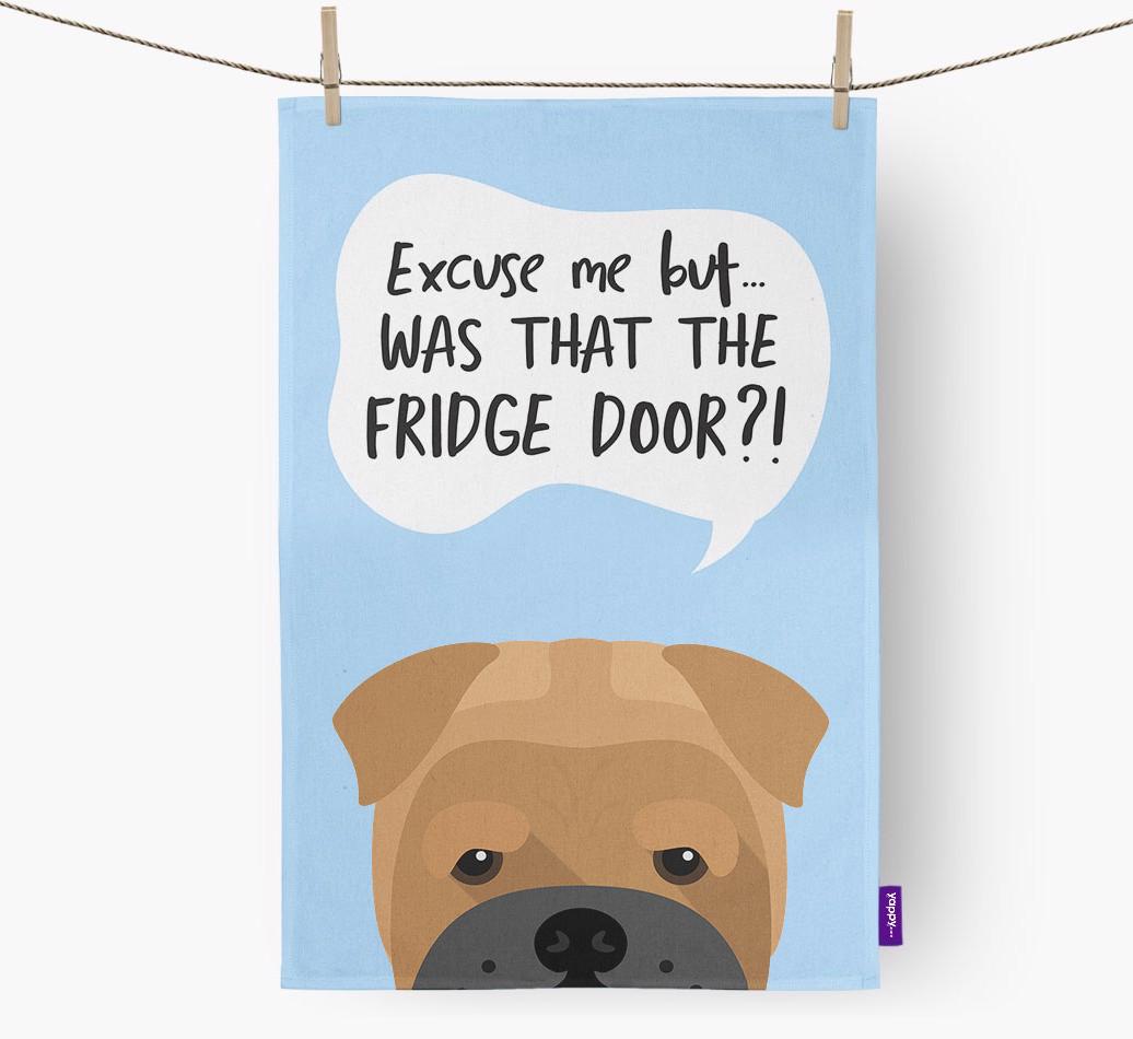 '...Was That The Fridge Door?!' - Personalized {breedFullName} Dish Towel