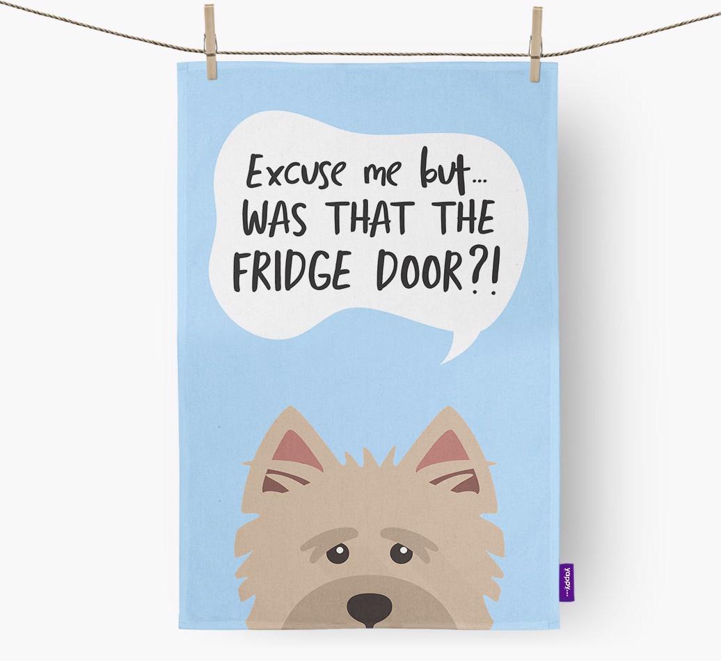 '...Was That The Fridge Door?!' - Personalized {breedFullName} Dish Towel