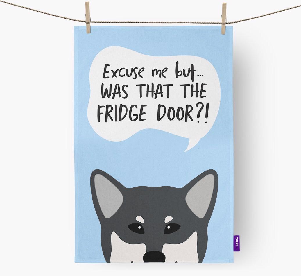 '...Was That The Fridge Door?!' - Personalized {breedFullName} Dish Towel