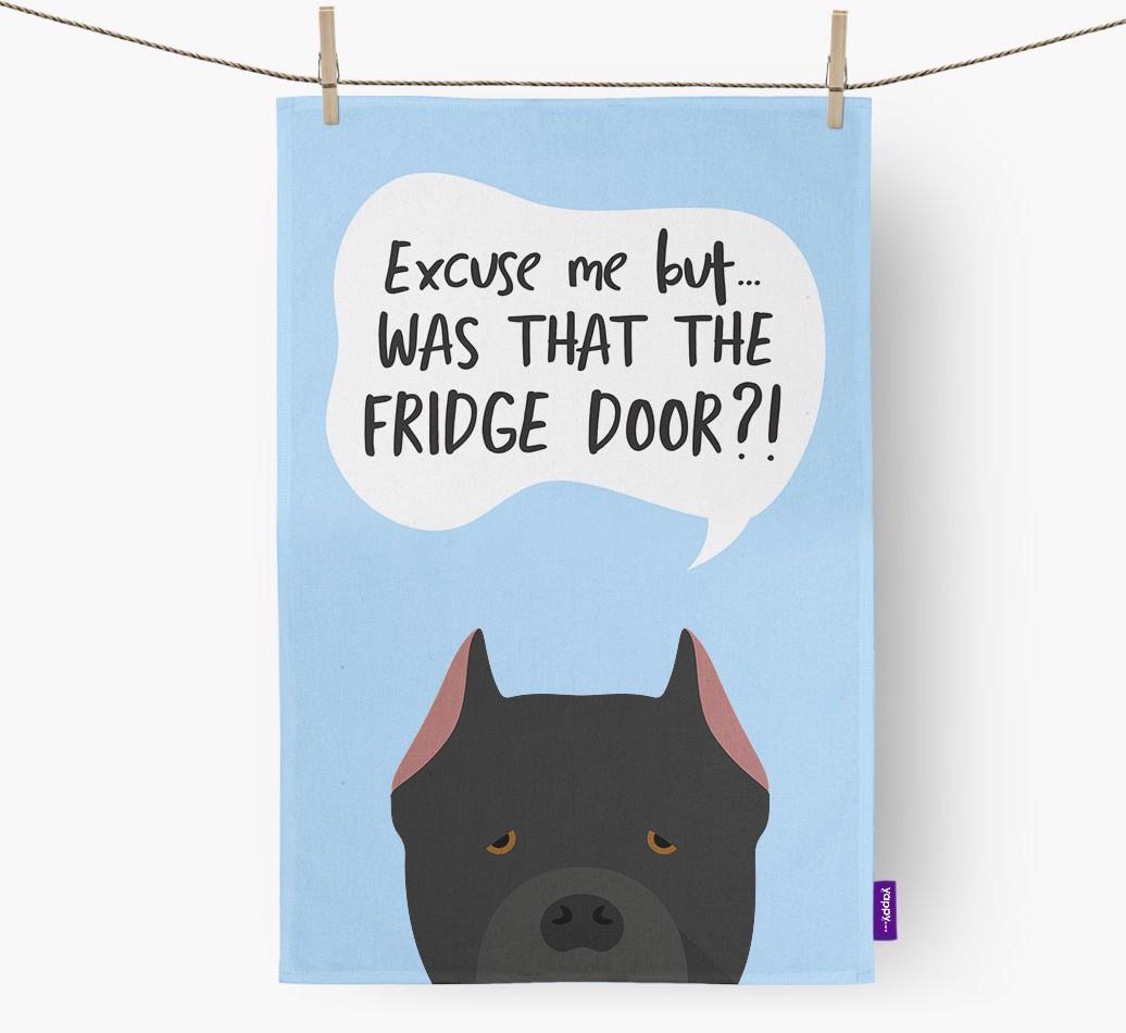 '...Was That The Fridge Door?!' - Personalized {breedFullName} Dish Towel