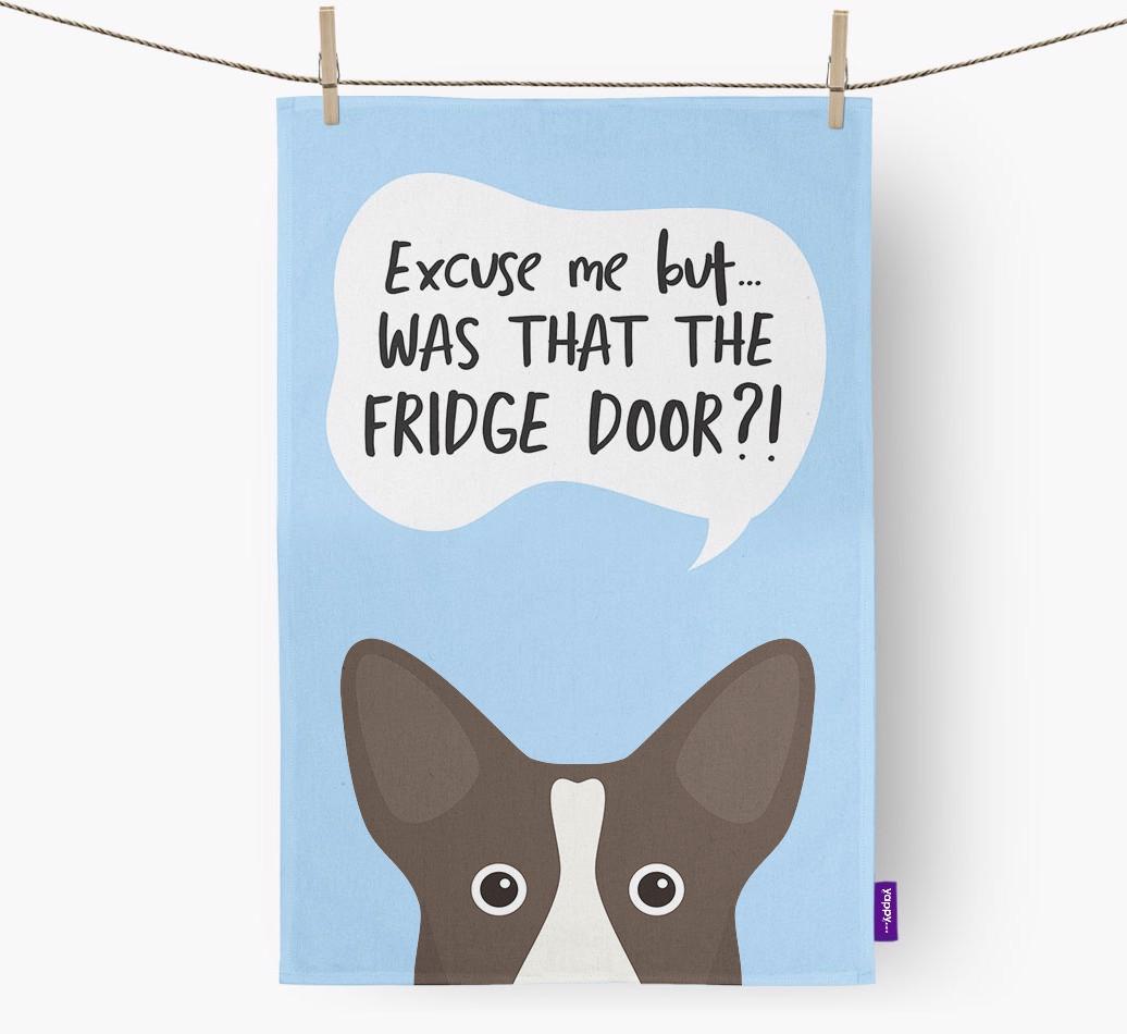 '...Was That The Fridge Door?!' - Personalized {breedFullName} Dish Towel