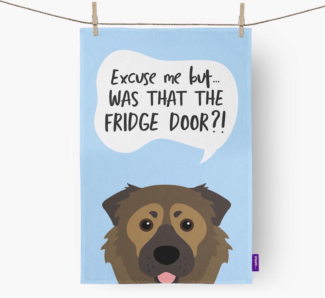 '...Was That The Fridge Door?!' - Personalized {breedFullName} Dish Towel