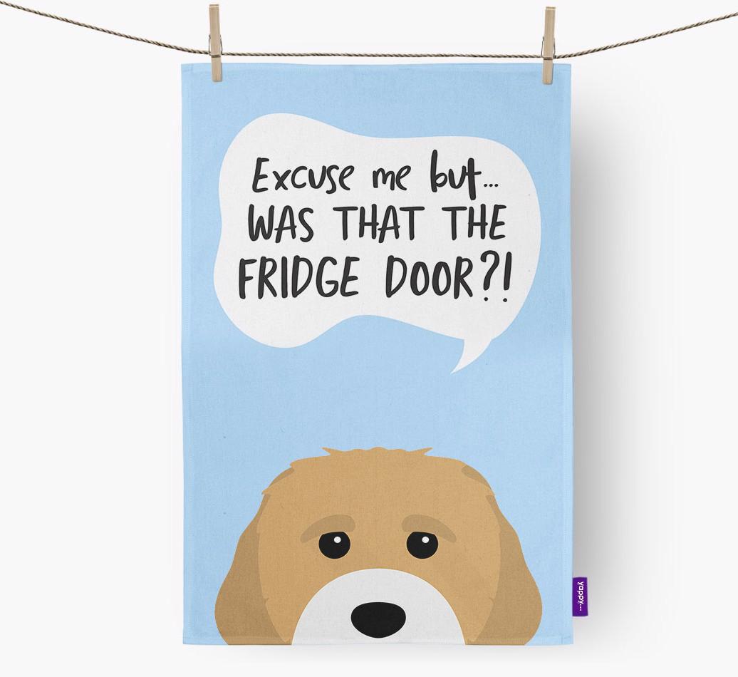 '...Was That The Fridge Door?!' - Personalized {breedFullName} Dish Towel