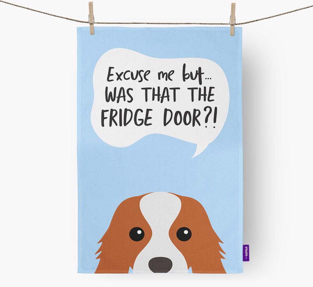 '...Was That The Fridge Door?!' - Personalized {breedFullName} Dish Towel