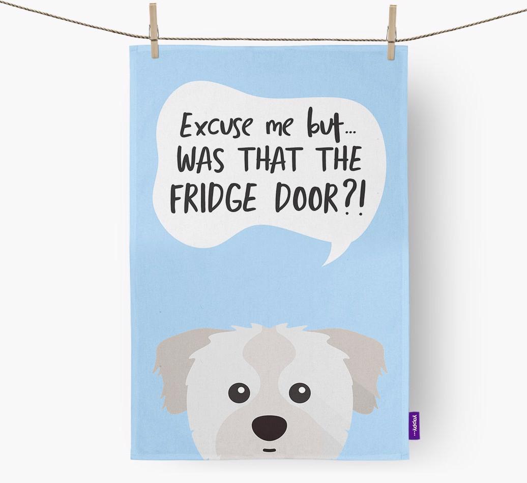 '...Was That The Fridge Door?!' - Personalized {breedFullName} Dish Towel