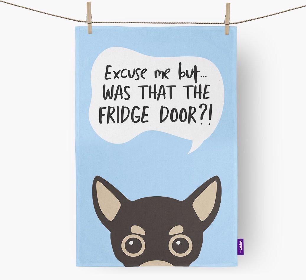 '...Was That The Fridge Door?!' - Personalized {breedFullName} Dish Towel