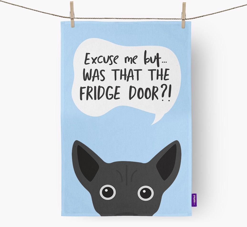 '...Was That The Fridge Door?!' - Personalized {breedFullName} Dish Towel