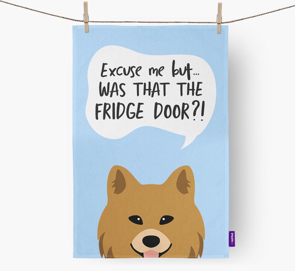 '...Was That The Fridge Door?!' - Personalized {breedFullName} Dish Towel