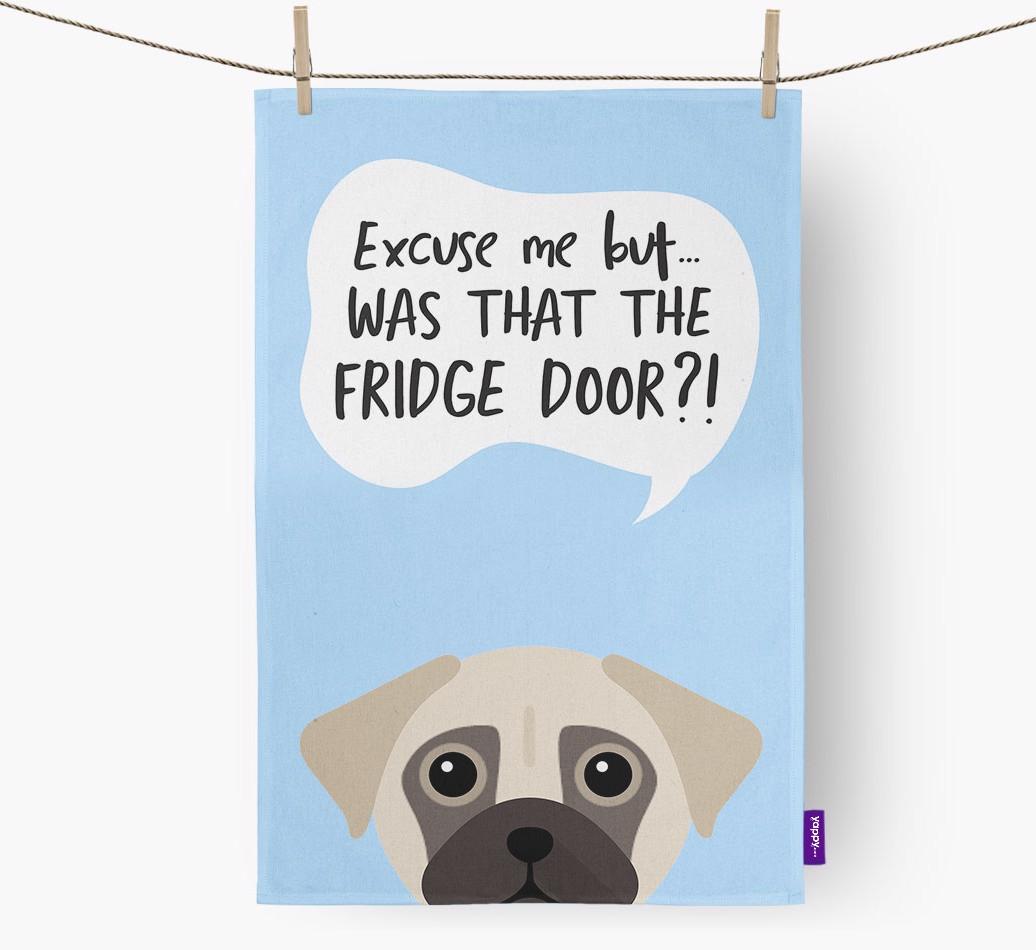 '...Was That The Fridge Door?!' - Personalized {breedFullName} Dish Towel
