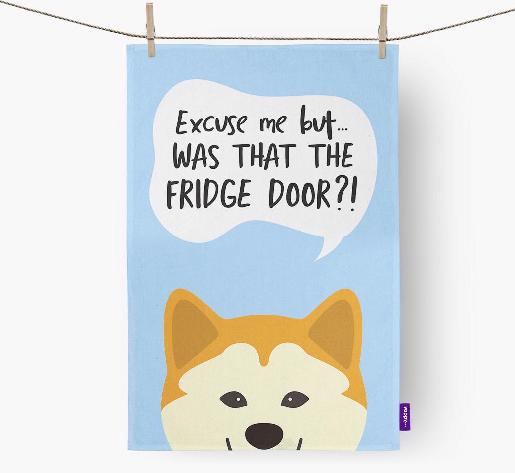 '...Was That The Fridge Door?!' - Personalized {breedFullName} Dish Towel