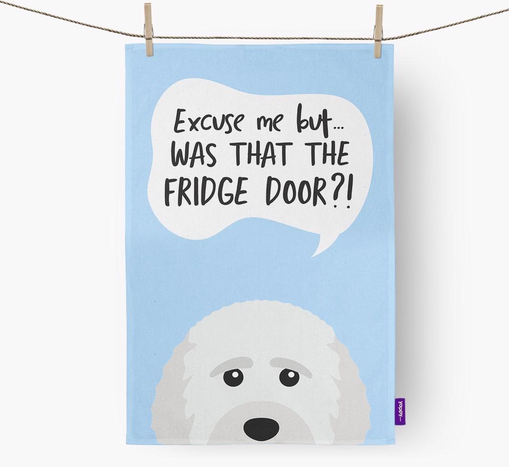 '...Was That The Fridge Door?!' - Personalized {breedFullName} Dish Towel