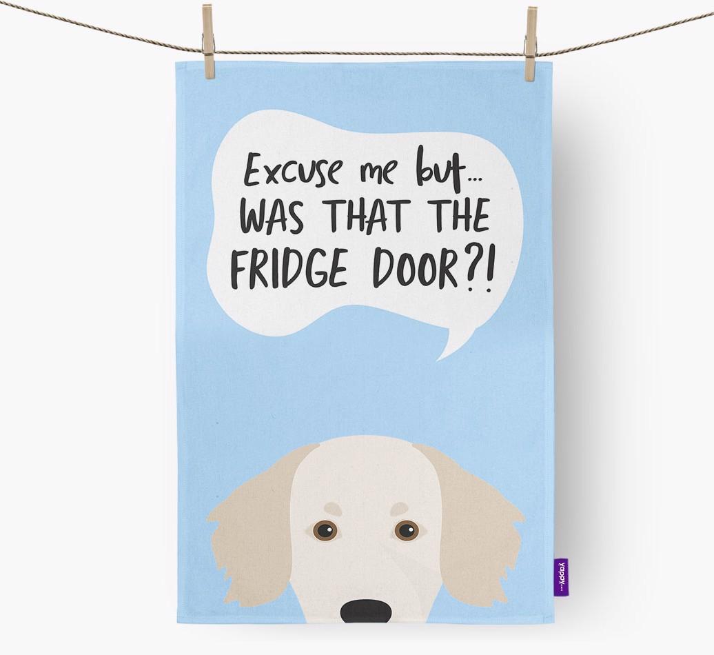 '...Was That The Fridge Door?!' - Personalized {breedFullName} Dish Towel