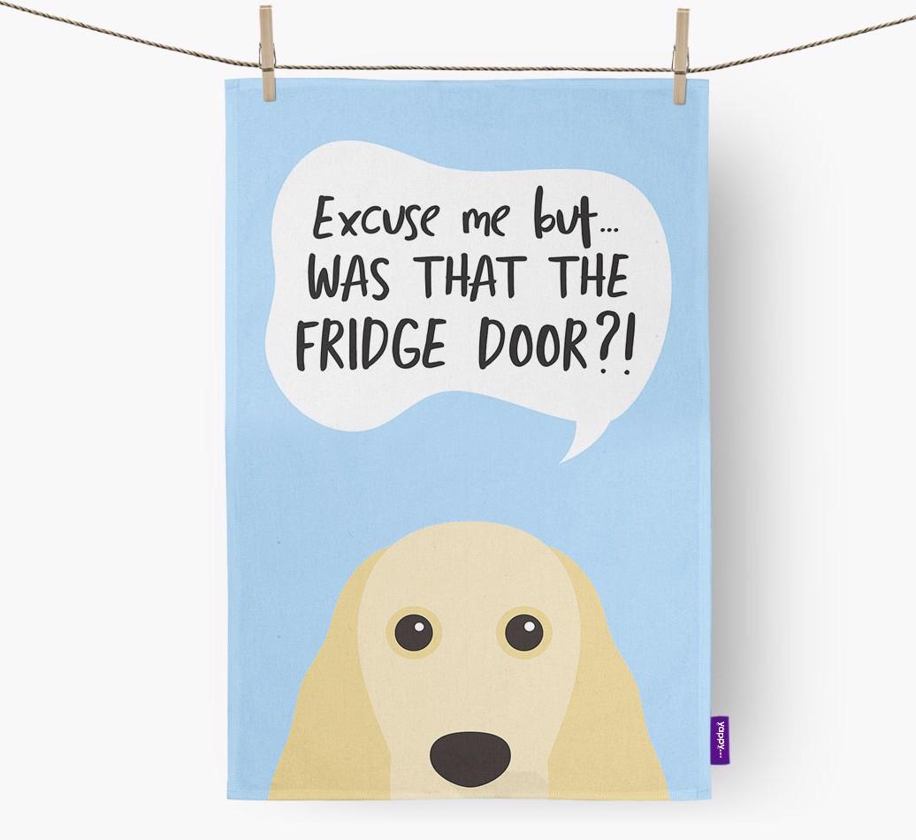'...Was That The Fridge Door?!' - Personalized {breedFullName} Dish Towel