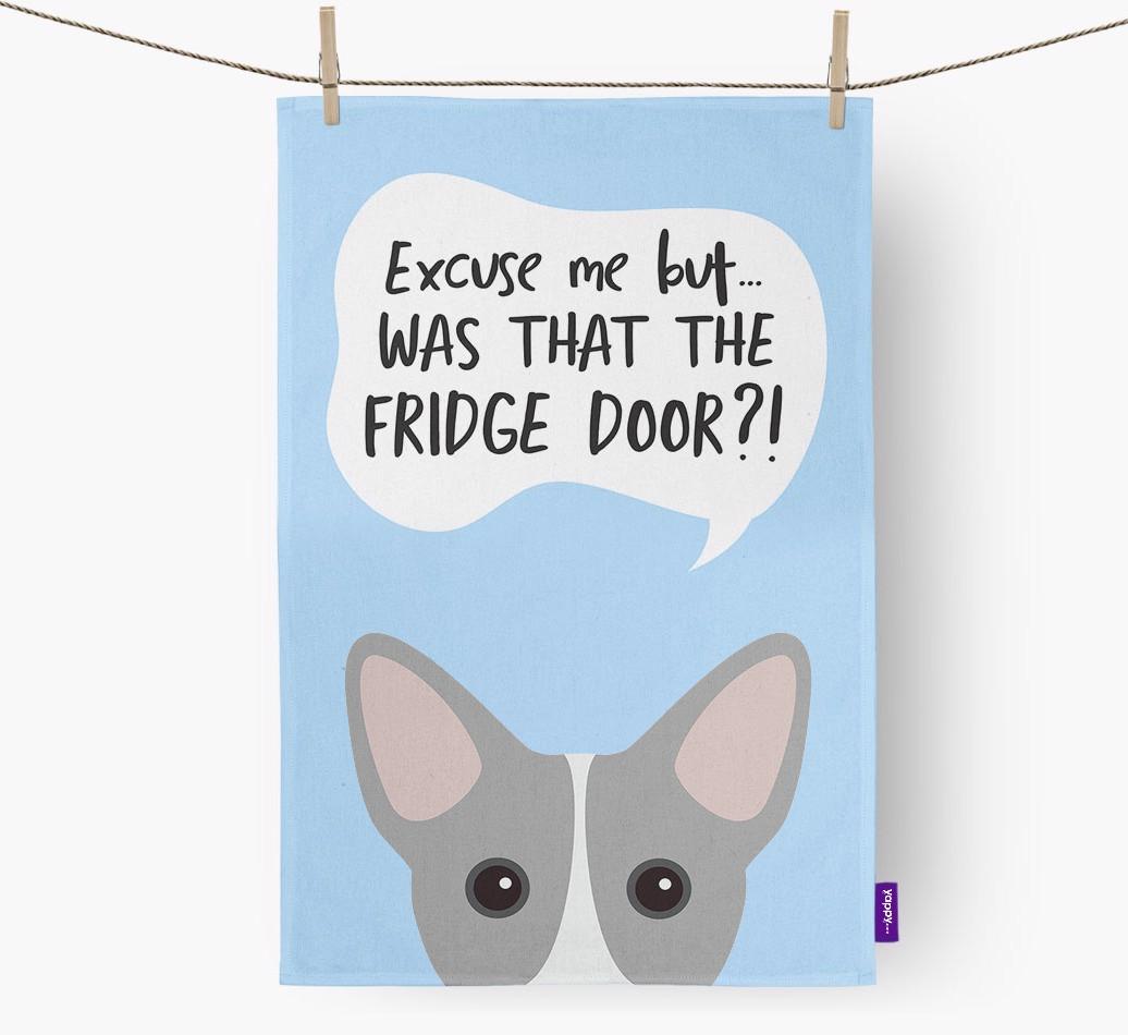 '...Was That The Fridge Door?!' - Personalized {breedFullName} Dish Towel