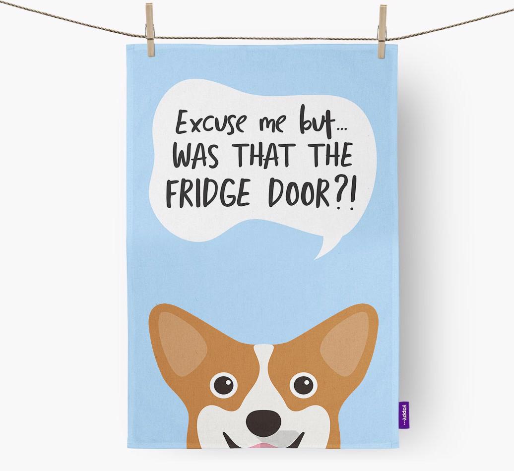 '...Was That The Fridge Door?!' - Personalized {breedFullName} Dish Towel