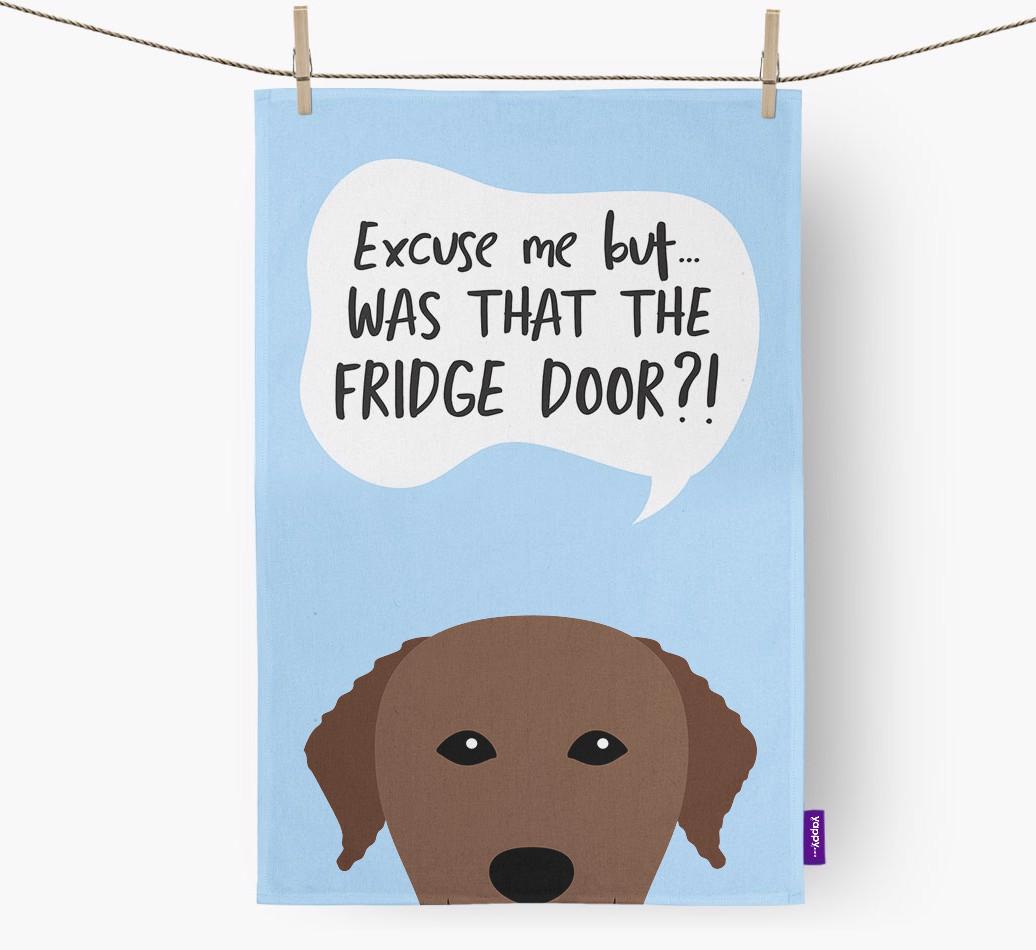 '...Was That The Fridge Door?!' - Personalized {breedFullName} Dish Towel