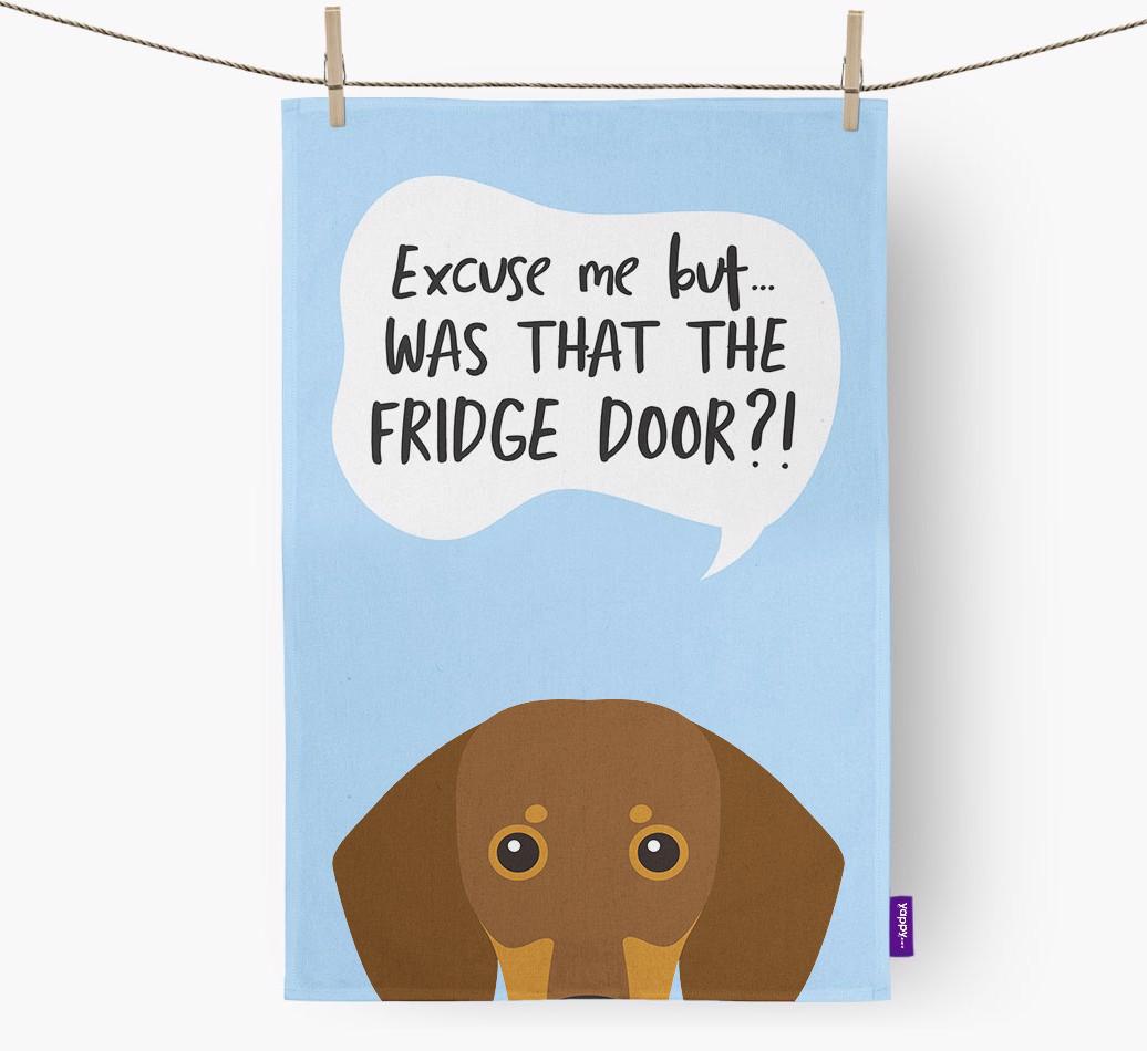 '...Was That The Fridge Door?!' - Personalized {breedFullName} Dish Towel