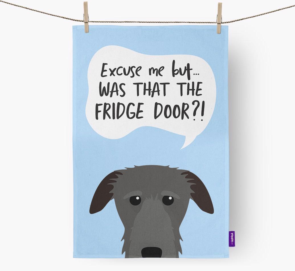 '...Was That The Fridge Door?!' - Personalized {breedFullName} Dish Towel