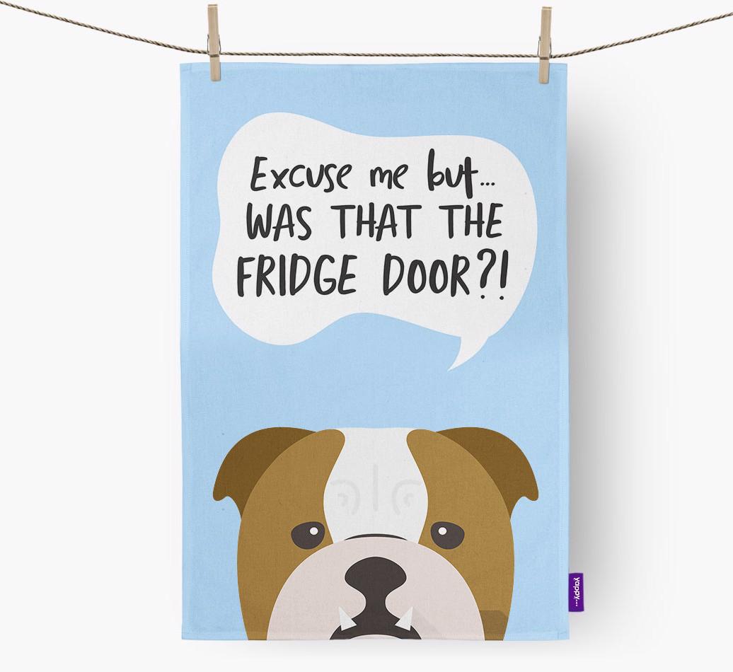 '...Was That The Fridge Door?!' - Personalized {breedFullName} Dish Towel