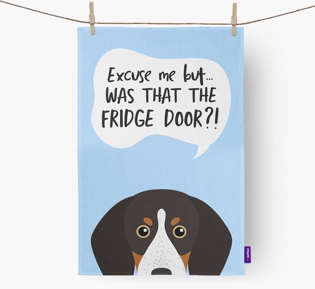 '...Was That The Fridge Door?!' - Personalized {breedFullName} Dish Towel