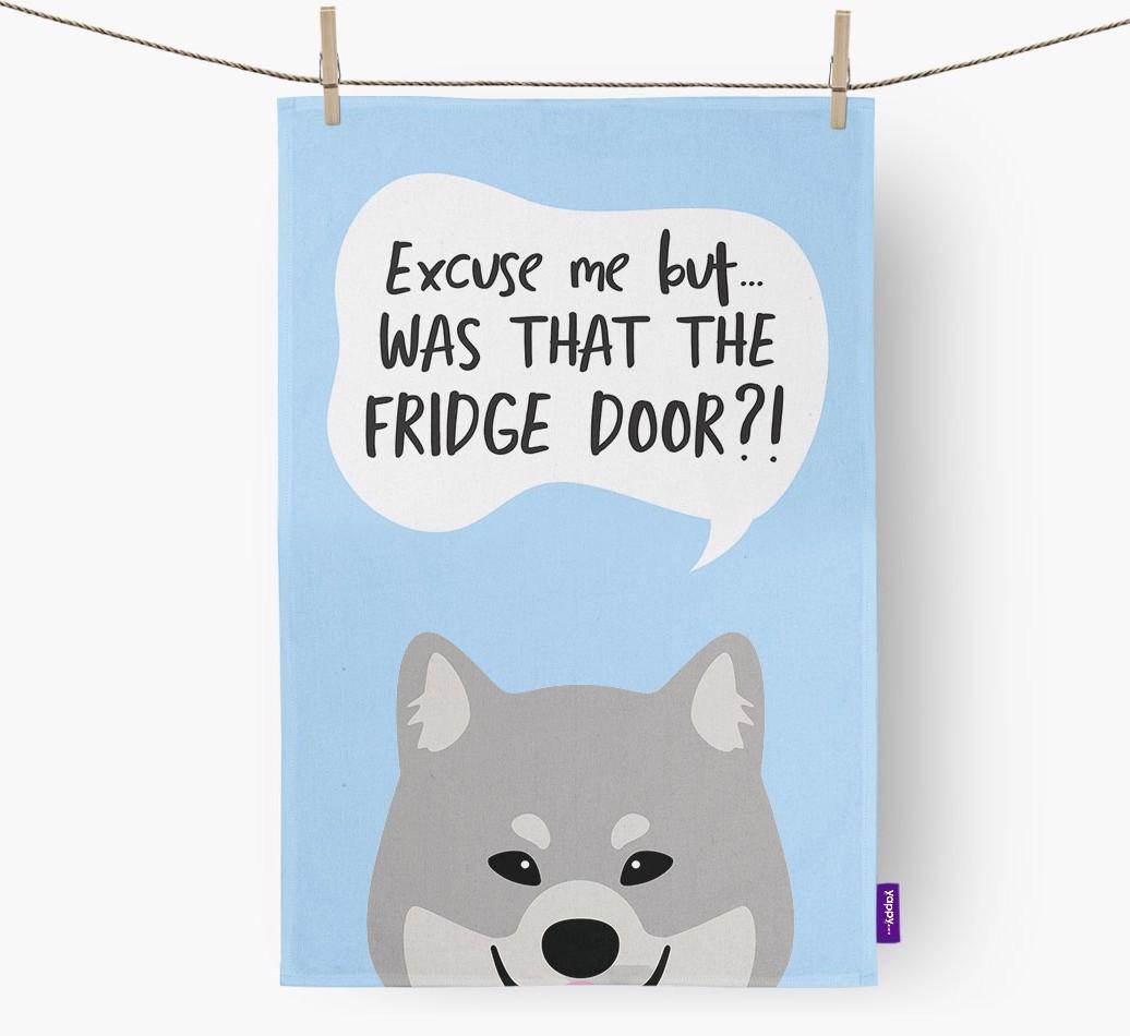 '...Was That The Fridge Door?!' - Personalized {breedFullName} Dish Towel
