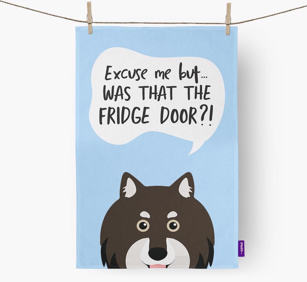 '...Was That The Fridge Door?!' - Personalized {breedFullName} Dish Towel