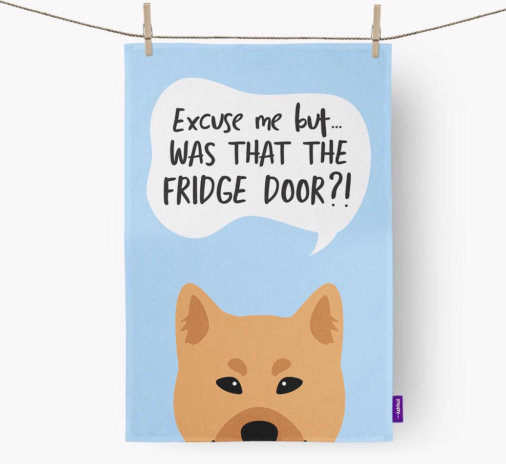 '...Was That The Fridge Door?!' - Personalized {breedFullName} Dish Towel