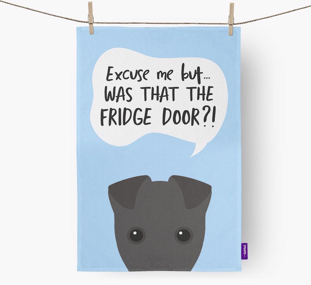 '...Was That The Fridge Door?!' - Personalized {breedFullName} Dish Towel