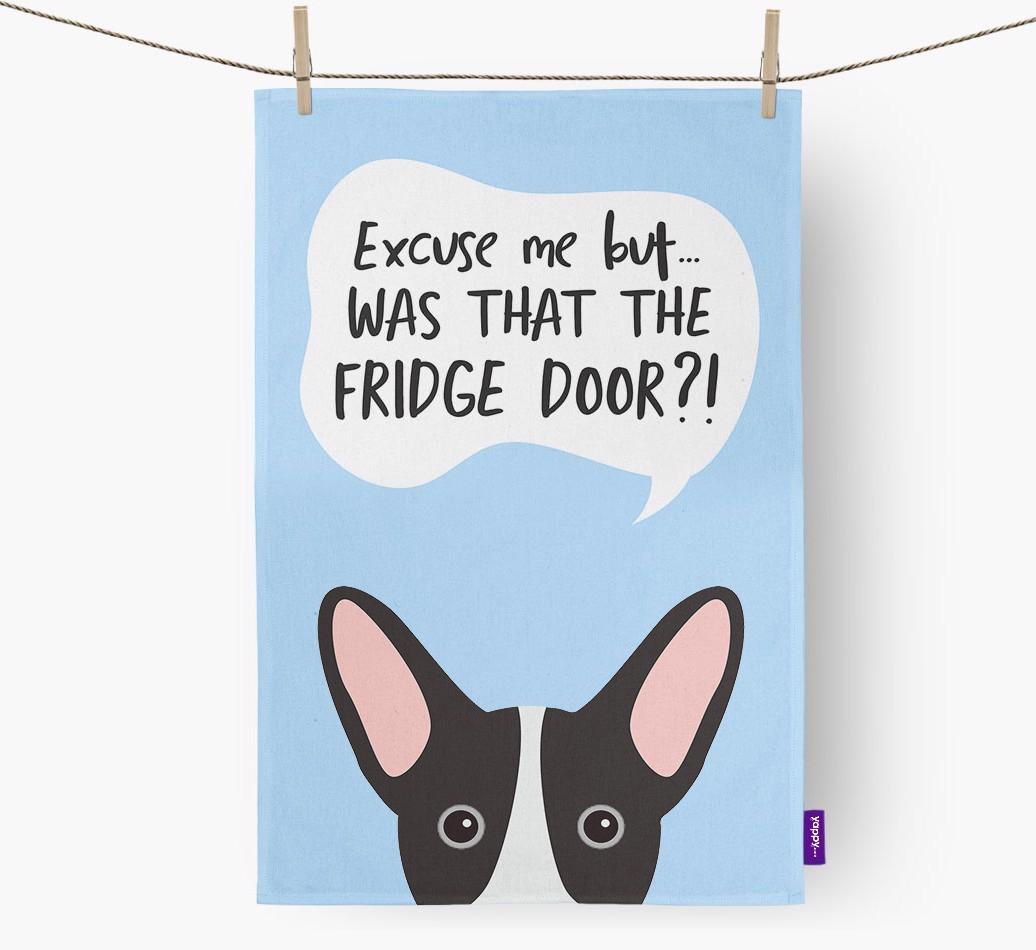 '...Was That The Fridge Door?!' - Personalized {breedFullName} Dish Towel