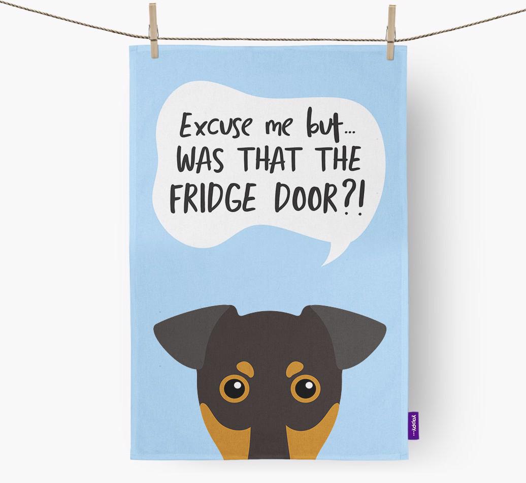 '...Was That The Fridge Door?!' - Personalized {breedFullName} Dish Towel