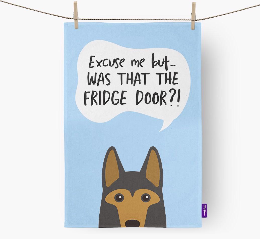 '...Was That The Fridge Door?!' - Personalized {breedFullName} Dish Towel
