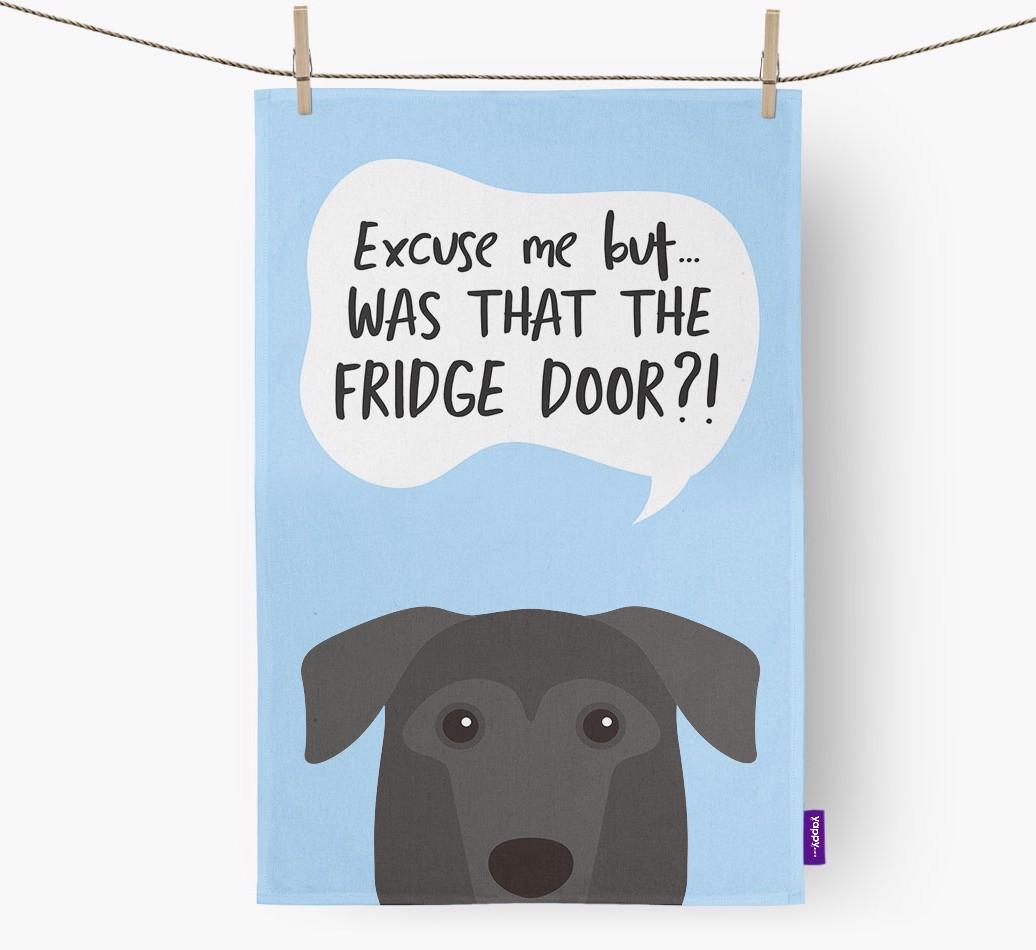 '...Was That The Fridge Door?!' - Personalized {breedFullName} Dish Towel