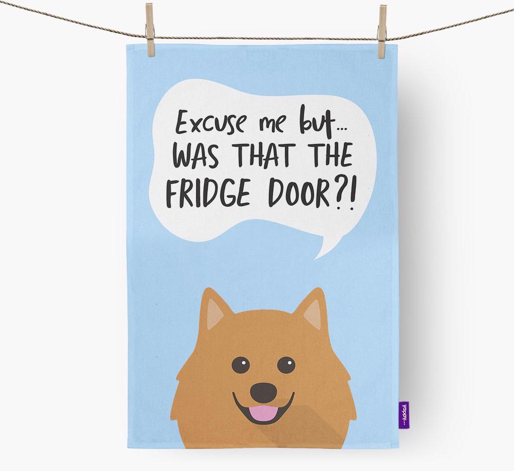 '...Was That The Fridge Door?!' - Personalized {breedFullName} Dish Towel