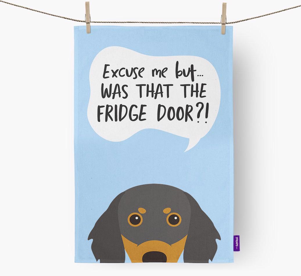'...Was That The Fridge Door?!' - Personalized {breedFullName} Dish Towel