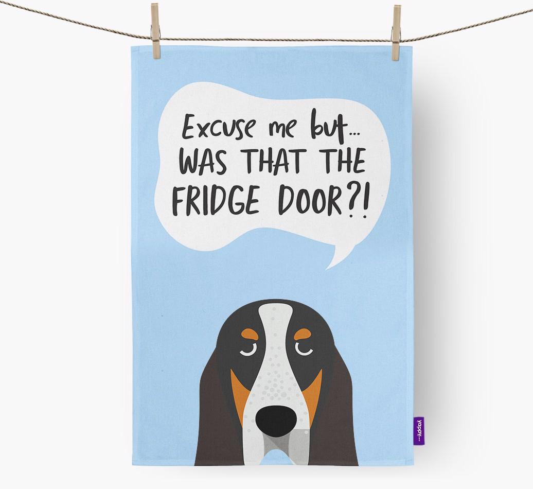 '...Was That The Fridge Door?!' - Personalized {breedFullName} Dish Towel