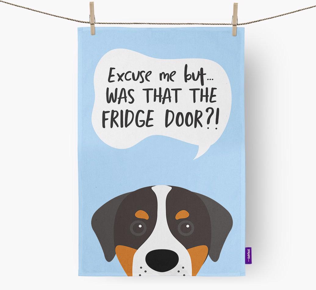 '...Was That The Fridge Door?!' - Personalized {breedFullName} Dish Towel
