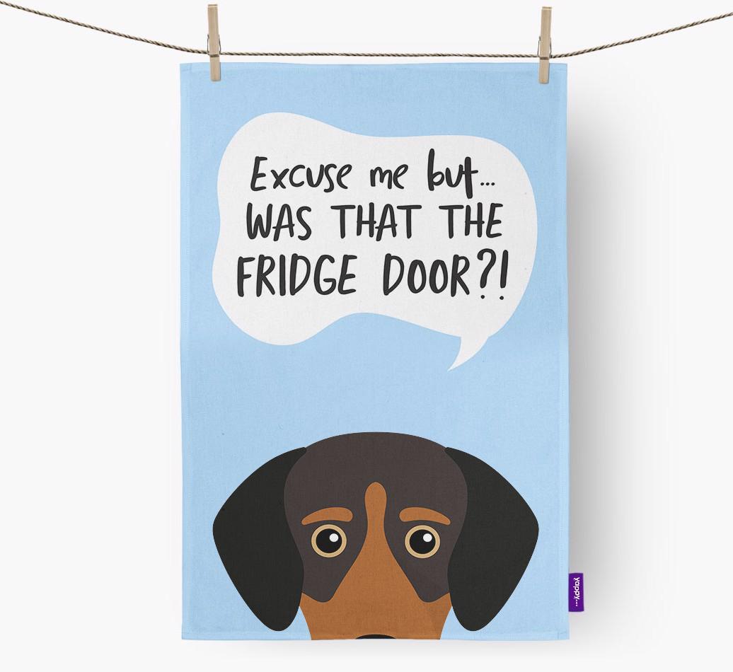 '...Was That The Fridge Door?!' - Personalized {breedFullName} Dish Towel